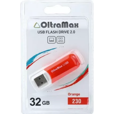 Купить накопитель USB 2.0 32GB OltraMax OM-32GB-230-Orange в Москве, смотреть цены  в интернет-магазине goldbyte.ru