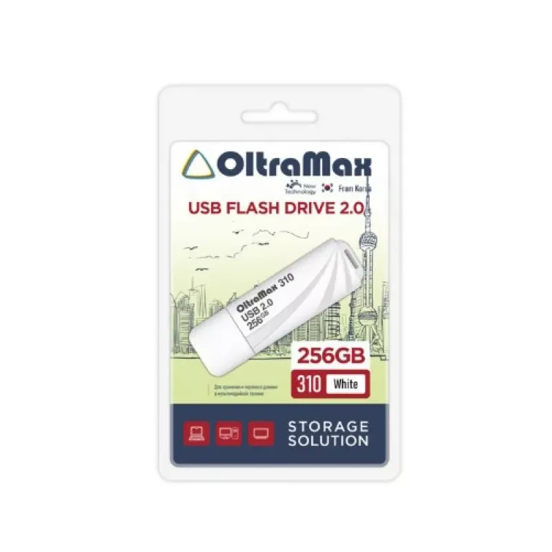 Купить накопитель USB 2.0 256GB OltraMax OM-256GB-310-White в Москве, смотреть цены  в интернет-магазине goldbyte.ru