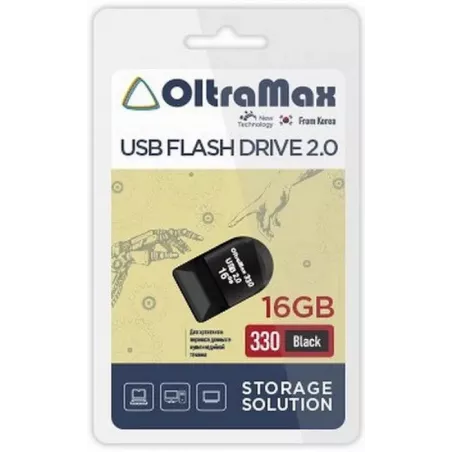 Купить накопитель USB 2.0 16GB OltraMax OM-16GB-330-Black в Москве, смотреть цены  в интернет-магазине goldbyte.ru