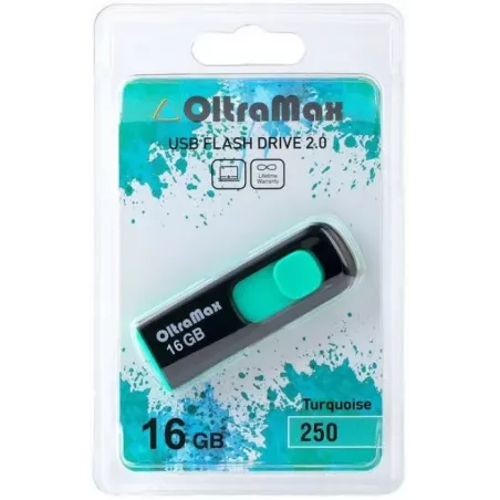 Купить накопитель USB 2.0 16GB OltraMax OM-16GB-250-Turquoise в Москве, смотреть цены  в интернет-магазине goldbyte.ru