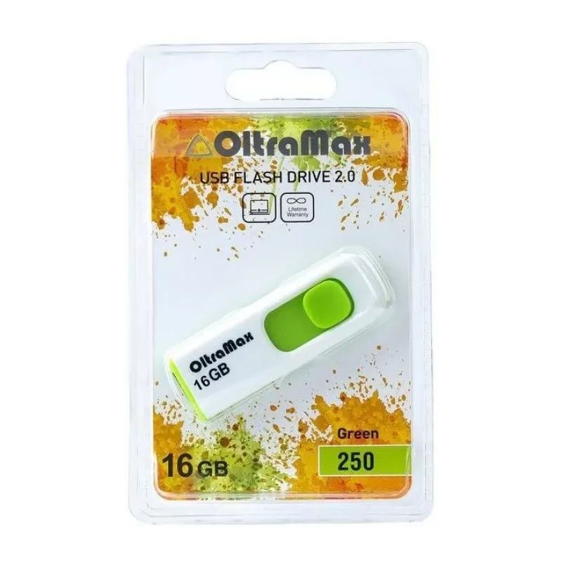 Купить накопитель USB 2.0 16GB OltraMax OM-16GB-250-Green в Москве, смотреть цены  в интернет-магазине goldbyte.ru