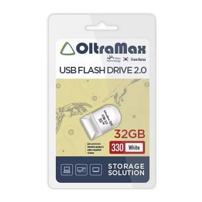 Купить накопитель USB 2.0 32GB OltraMax OM-32GB-330-White в Москве, смотреть цены  в интернет-магазине goldbyte.ru