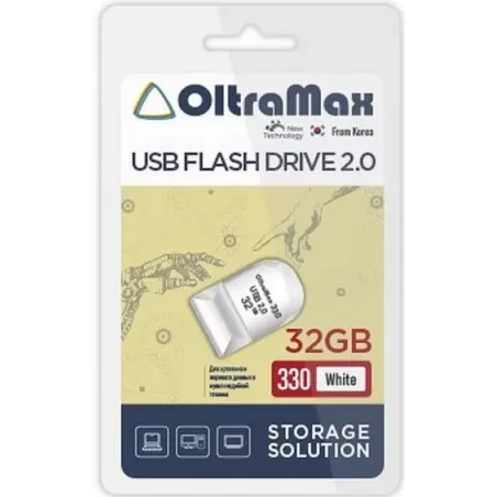 Купить накопитель USB 2.0 32GB OltraMax OM-32GB-330-White в Москве, смотреть цены  в интернет-магазине goldbyte.ru