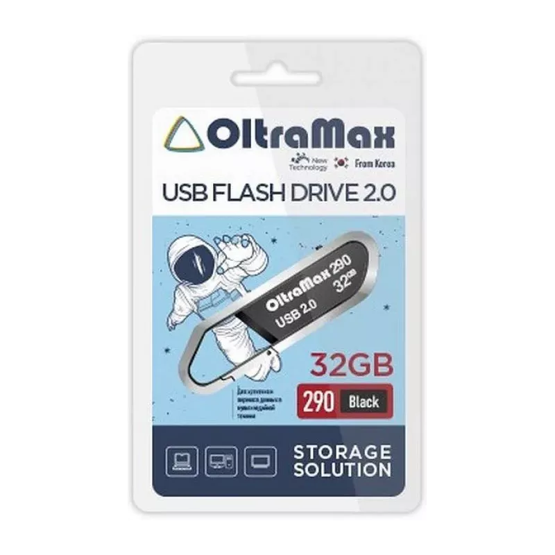 Купить накопитель USB 2.0 32GB OltraMax OM-32GB-290-Black в Москве, смотреть цены  в интернет-магазине goldbyte.ru