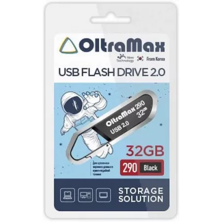 Купить накопитель USB 2.0 32GB OltraMax OM-32GB-290-Black в Москве, смотреть цены  в интернет-магазине goldbyte.ru