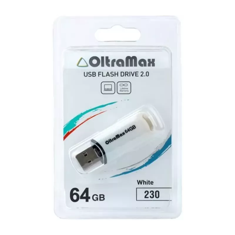 Купить накопитель USB 2.0 64GB OltraMax OM-64GB-230-White в Москве, смотреть цены  в интернет-магазине goldbyte.ru