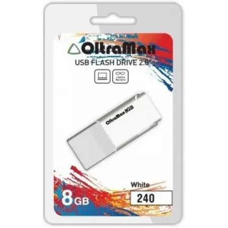 Купить накопитель USB 2.0 8GB OltraMax OM-8GB-240-White в Москве, смотреть цены  в интернет-магазине goldbyte.ru