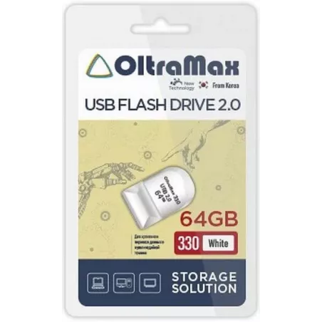 Купить накопитель USB 2.0 64GB OltraMax OM-64GB-330-White в Москве, смотреть цены  в интернет-магазине goldbyte.ru