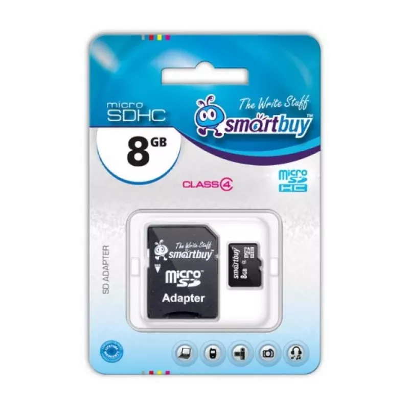 Купить карта памяти MicroSDHC 8GB SmartBuy SB8GBSDCL4-01 в Москве, смотреть цены  в интернет-магазине goldbyte.ru